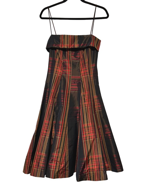 Zara Dresses & Skirts - Zara Plaid Taffeta Coquette Goth Dark Academia Holiday Party Midi Dress S